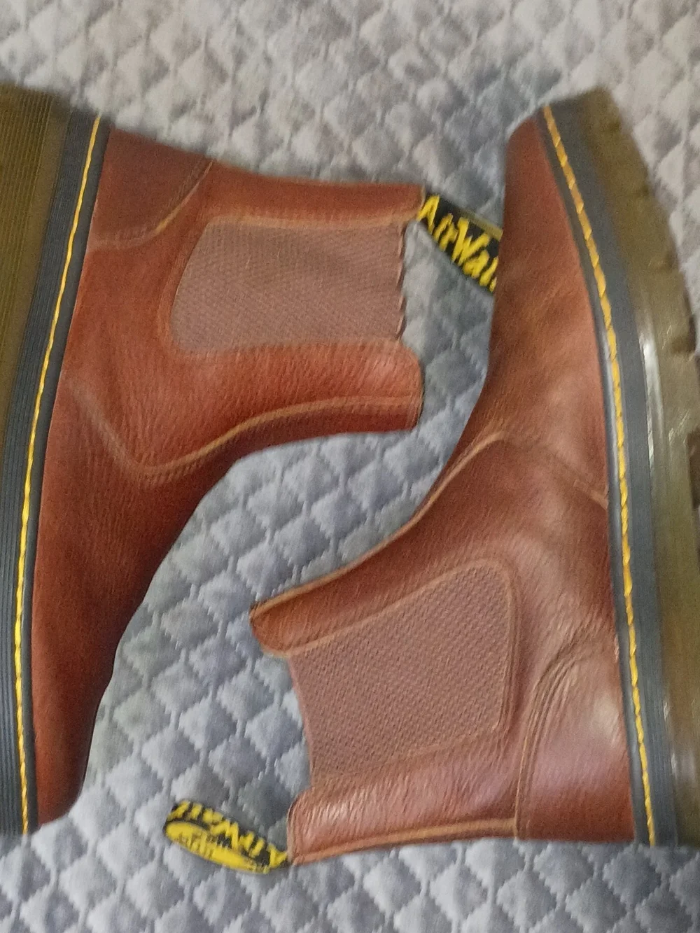 Dr. Martens Brown Leather Chukka Boots with Yellow Stitching